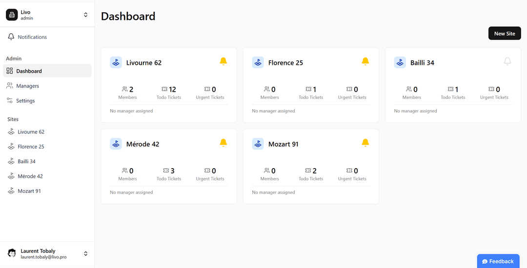 Livo Dashboard Desktop